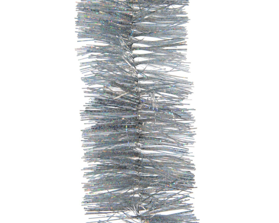 Kaemingk 4 Ply Tinsel Garland Silver Laser