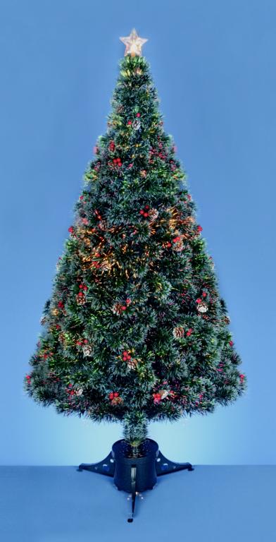 Premier Fibre Optic Tree with Pine Cones & Berries 80cm