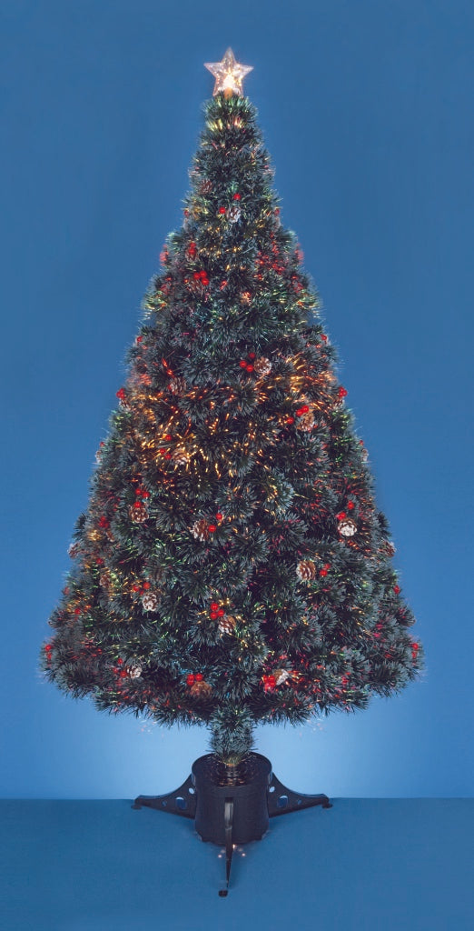 Premier Fibre Optic Tree with Pine Cones & Berries 80cm