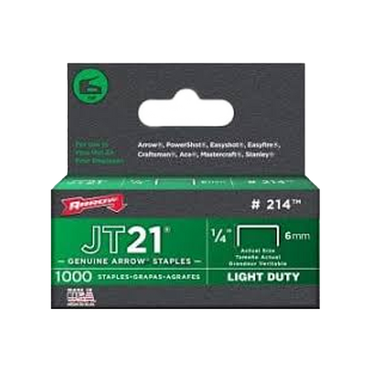 Arrow JT21/T27 Staples 6mm 1/4in (1000)