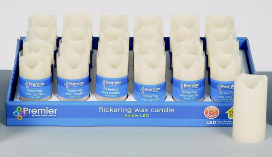 Premier Battery Operated LED Flicker Candle 10cm Cream