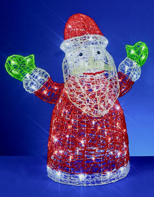 Premier Acrylic Santa 96 White LEDs 76cm