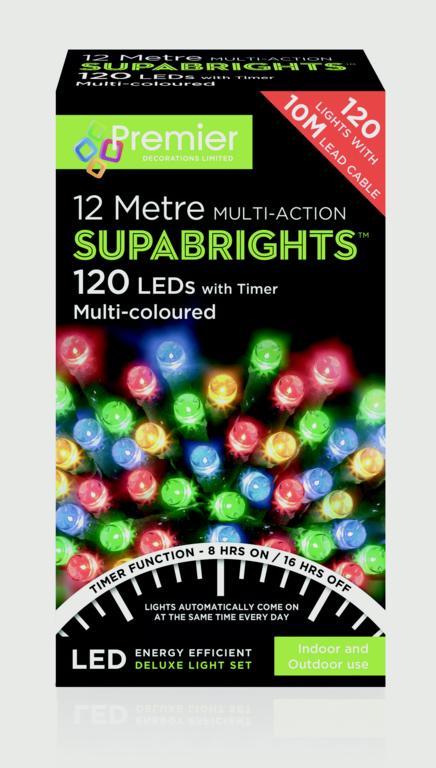 Premier Multi-Action Supabrights With Timer Multicolour 120 LED