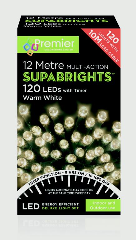 Premier Multi-Action Supabrights With Timer Warm White 120 LED