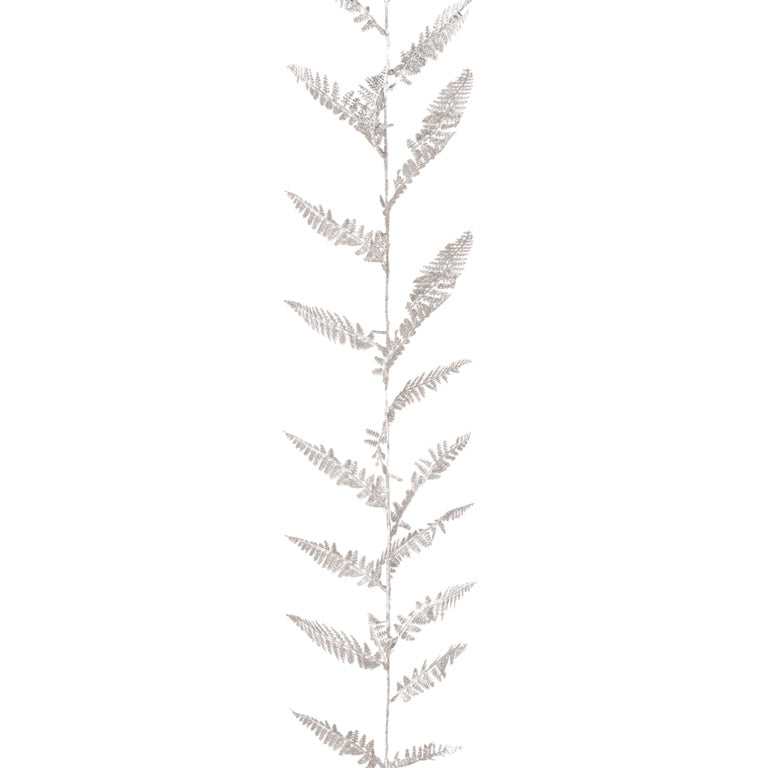 Premier Glitter Fern Leaf Garland Silver 1.8m