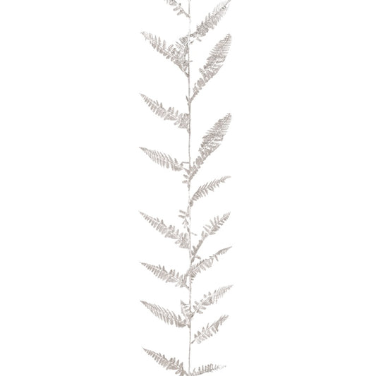 Premier Glitter Fern Leaf Garland Silver 1.8m