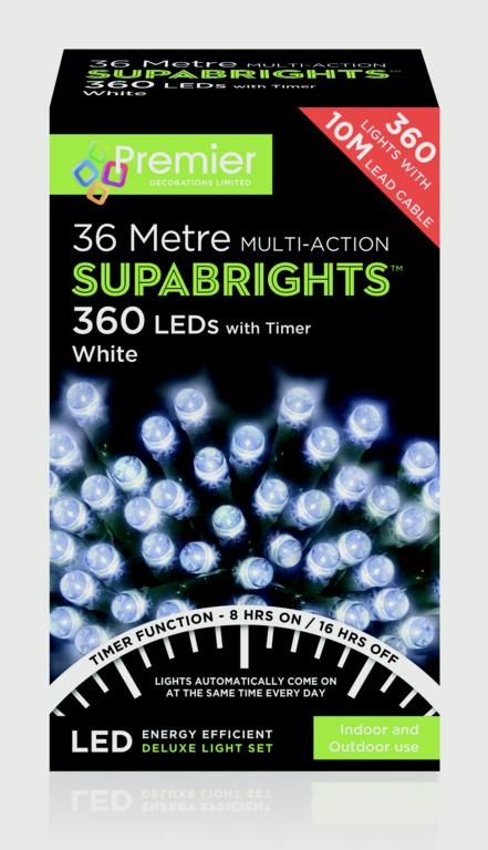 Premier Multi Action Supabrights With Timer 360 LED White/Green