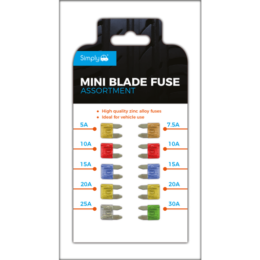 Simply Brand's Mini Blade Fuse Pack 10 Assorted