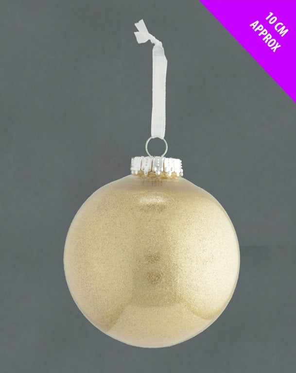 Davies Products Clear Lametta Bauble 10cm Champagne