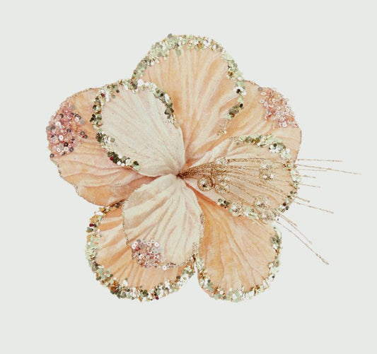 Premier Hibiscus Flower 20cm Gold