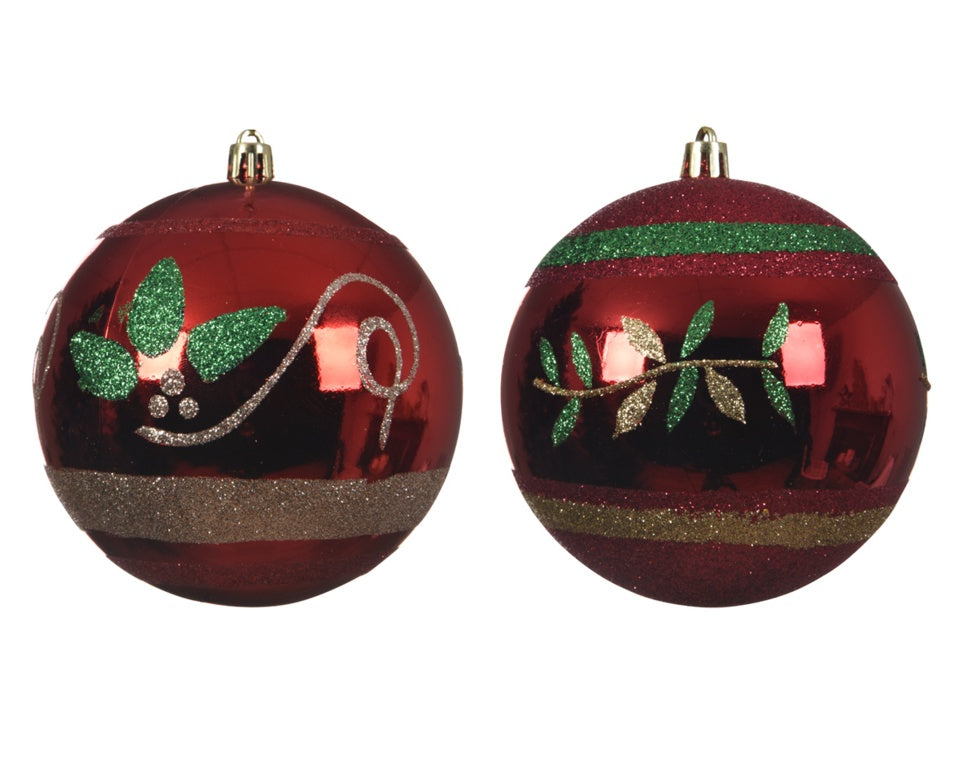 Deco Shatterproof Baubles 10cm Christmas Red