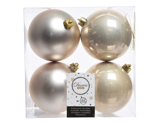 Kaemingk - Shatterproof Plain Baubles Pack 4