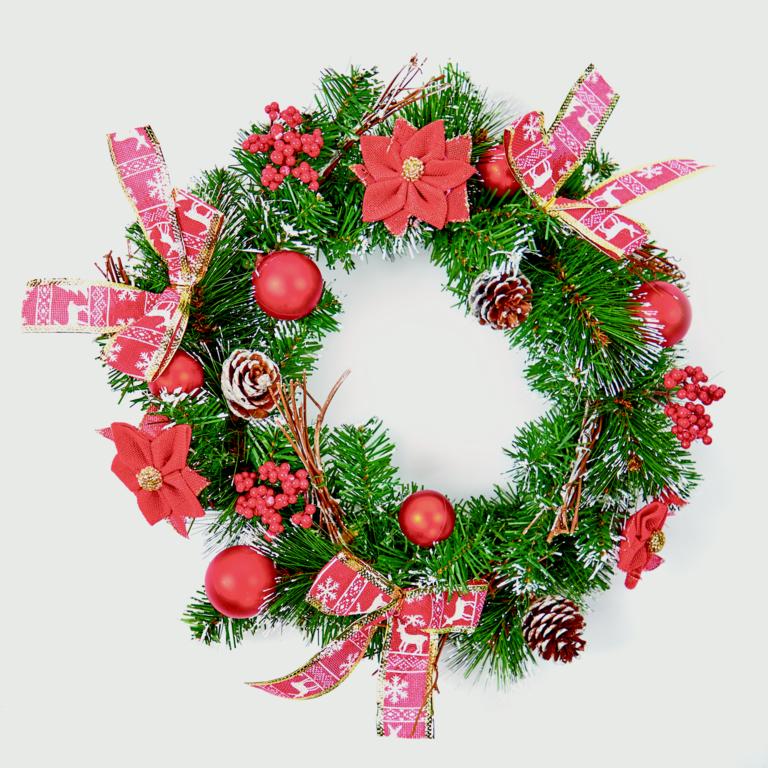 Premier Dressed Wreath 40cm Red