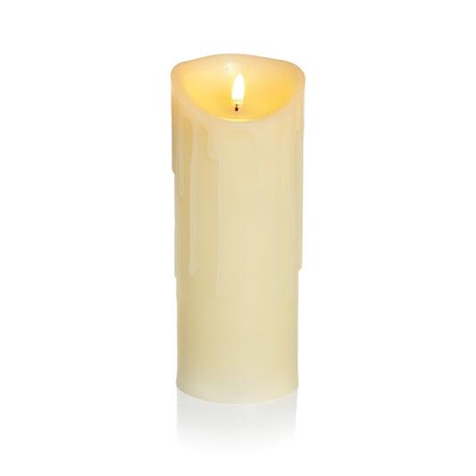 Premier Melted Flicker Candle 23x9cm Cream