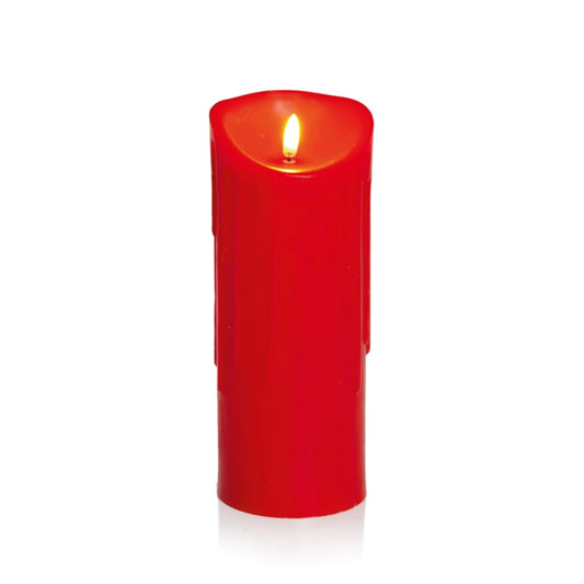 Premier Melted Flicker Candle 23x9cm  Red