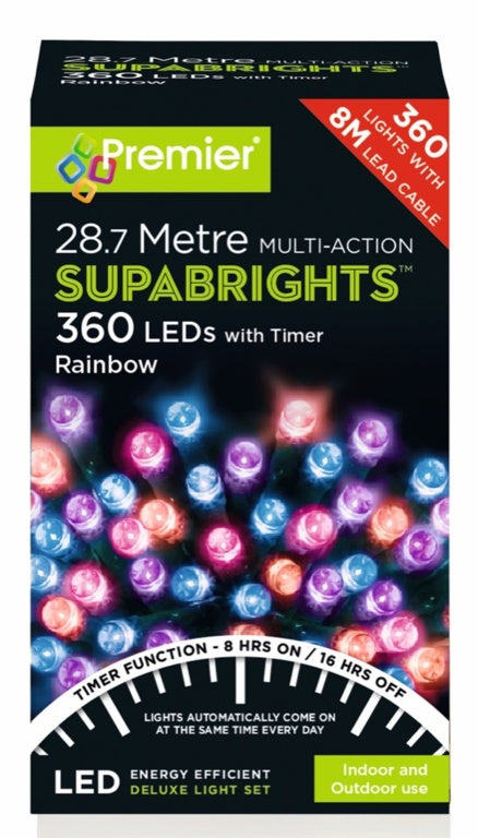 Premier Multi Action LED Supabrights With Timer 360 Bulb Rainbow