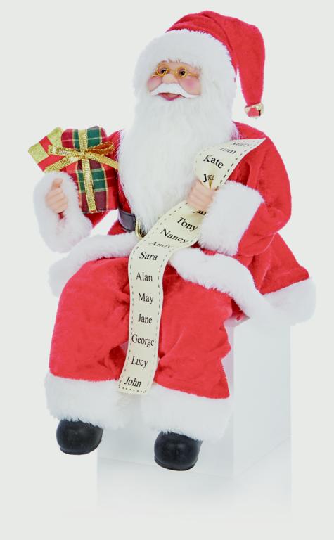 Premier Sitting Santa With Glasses 30cm Red