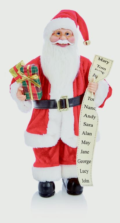 Premier Standing Santa With Glasses 40cm Red