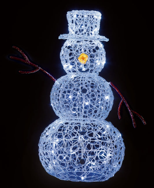 Premier Acrylic Snowman 80 White LEDs 90cm