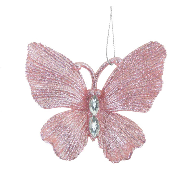 Davies Products Diamante Glitter Butterfly 11cm Blush