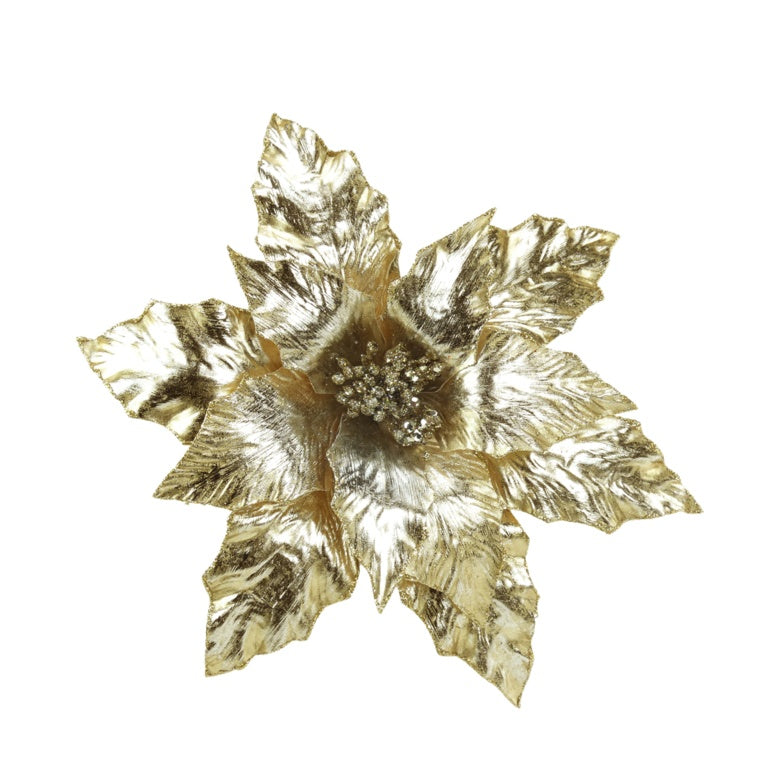 Davies Products Poinsettia Clip 30cm Champagne