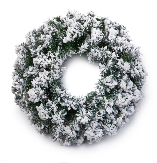 Premier Flocked Woodcote Wreath 50cm