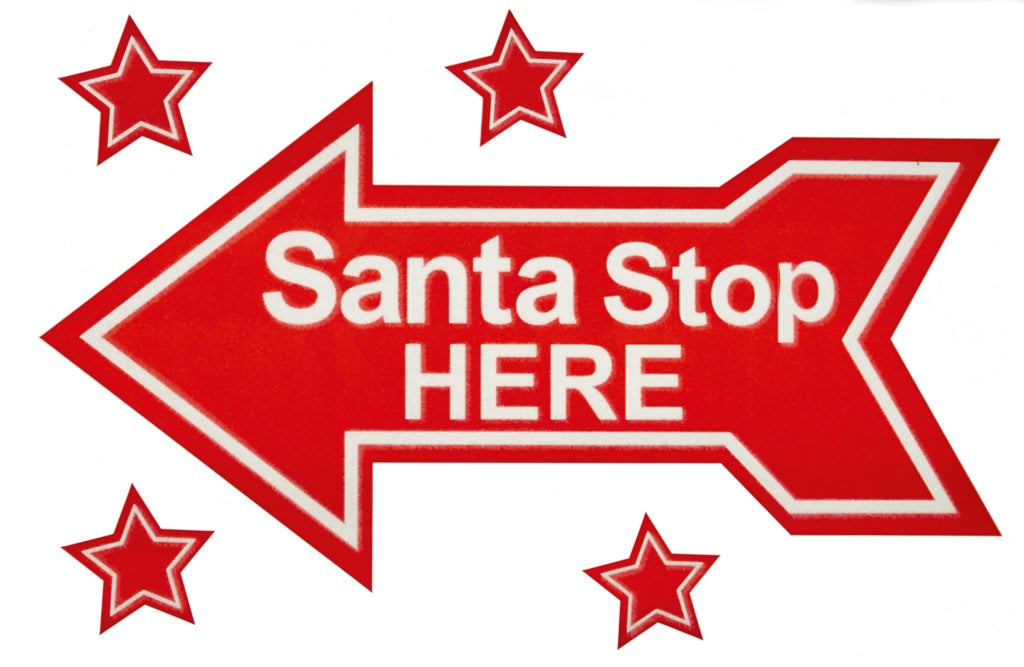 Premier Santa Stop Here Arrow 28 x 40cm