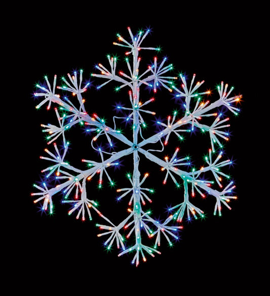 Premier Starburst Snowflake 660 LEDs 90cm White/Multi Coloured