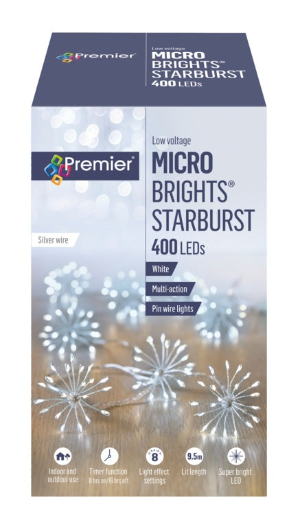 Premier 400 LED Multi Action Starburst Stringlights White