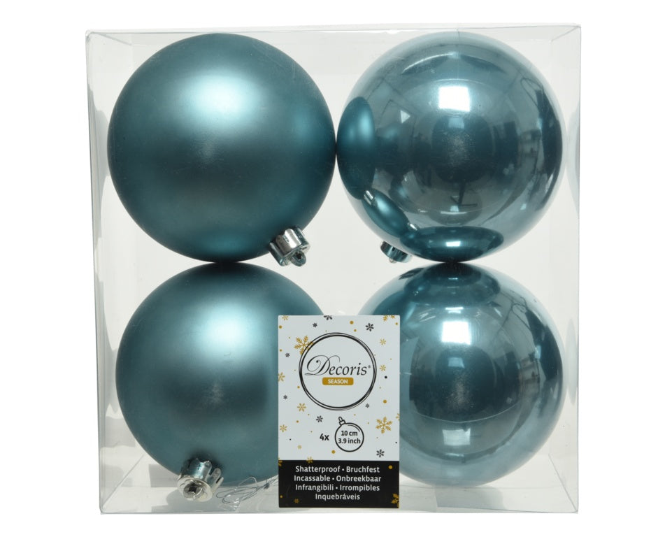 Kaemingk Shatterproof Baubles 10cm Blue Dawn