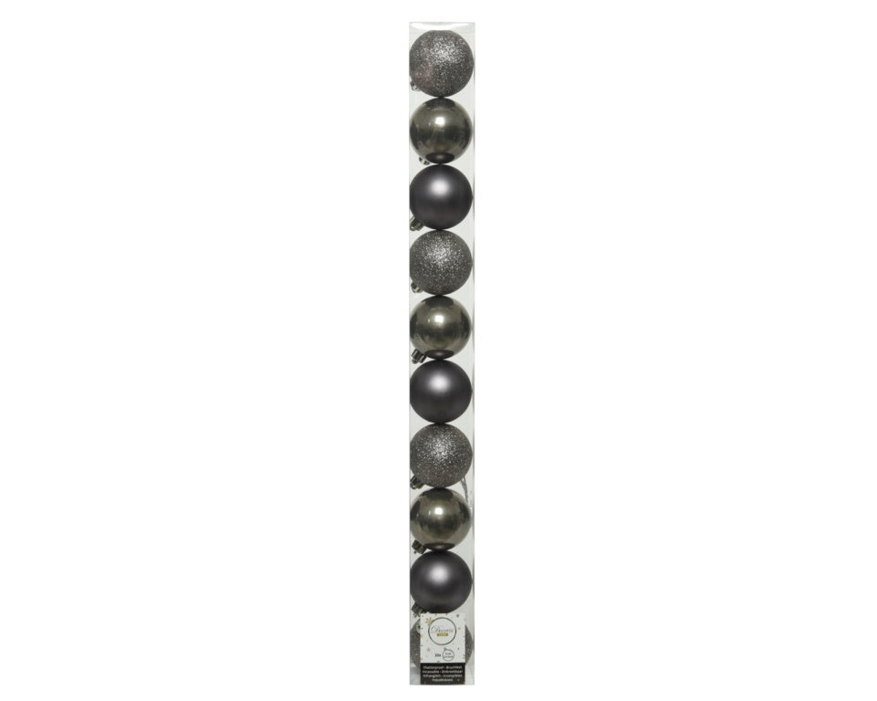 Kaemingk Shatterproof Baubles 6cm Warm Grey