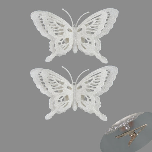 Davies Products Glitter Butterflies Pack 2 Silver