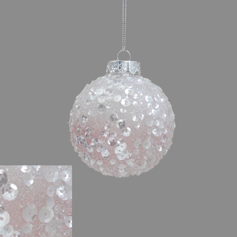 Davies Products Frosted Bauble 8cm Blush Ombre