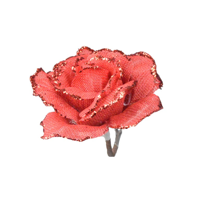 Davies Products Clip-On Jute Rose 12cm Red