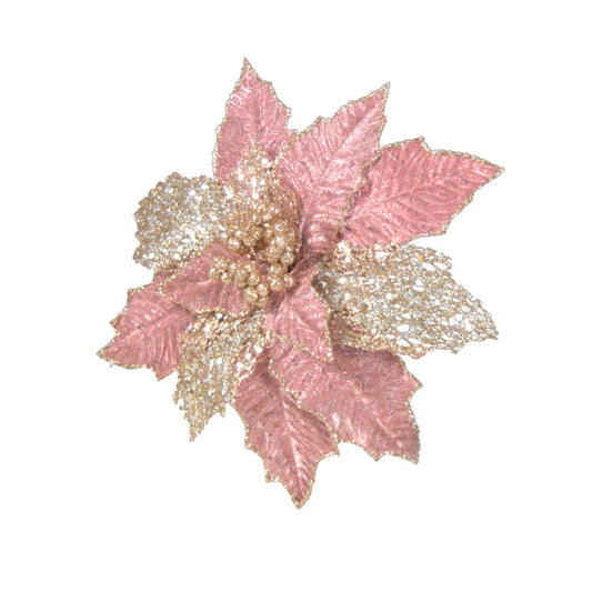 Davies Products Oil Effect Poinsettia 28cm Champagne