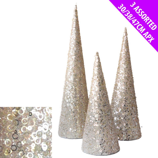 Davies Products Gold Deco Cones Set 3