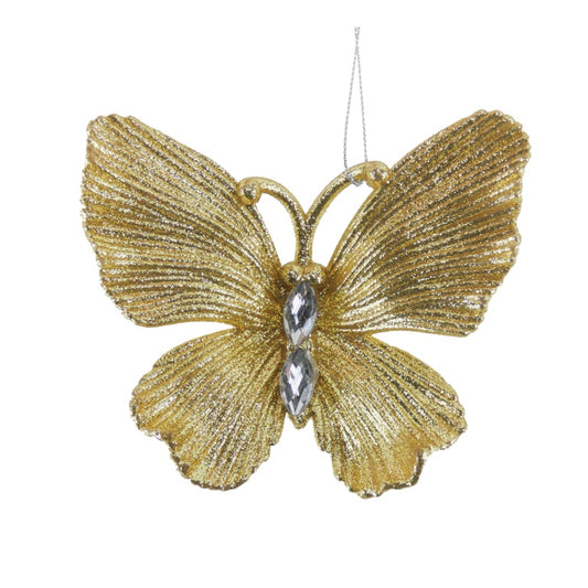 Davies Products Diamante Glitter Butterfly 11cm Gold