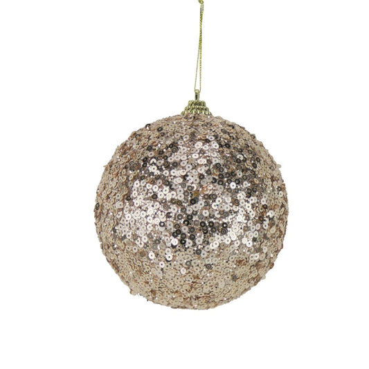 Davies Products Micro Sequin Bauble 10cm Champagne