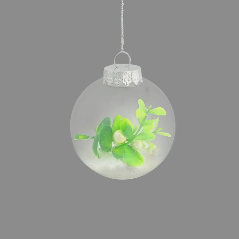 Davies Products Mistletoe & Snow Bauble 8cm