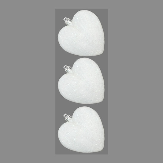 Davies Products Glitter Hearts x 3 9cm White