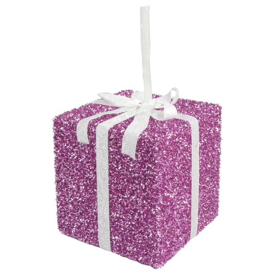 Davies Products Tinsel Gift 15cm Pink