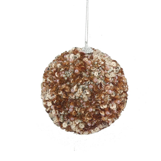 Davies Products Bauble 10cm Rose Pearl