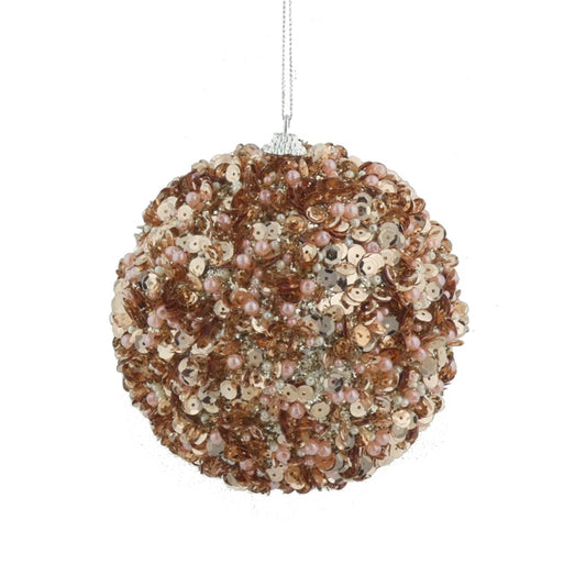 Davies Products Bauble 12cm Rose Pearl