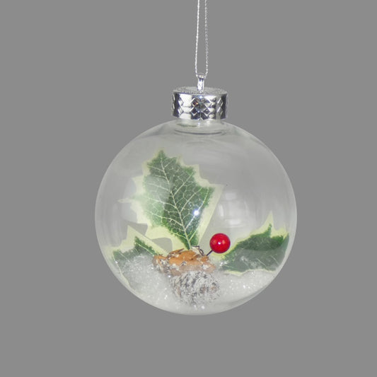 Davies Products Holly Cone & Snow Bauble 10cm