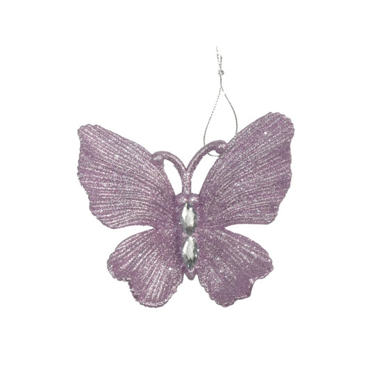 Davies Products Diamante Glitter Butterfly 11cm Lilac