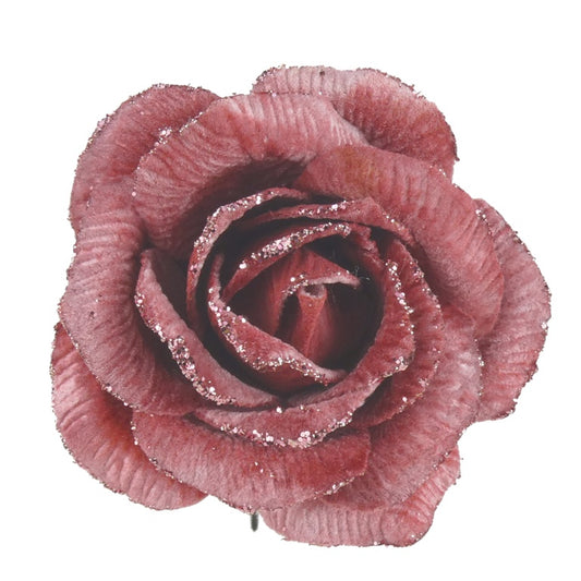 Davies Products Clip-On Velvet Rose 15cm Dark Red