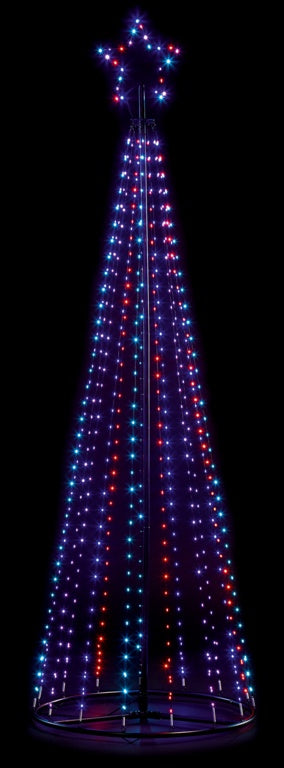 Premier Black Pyramid Tree 595 Rainbow LEDs 2.1m