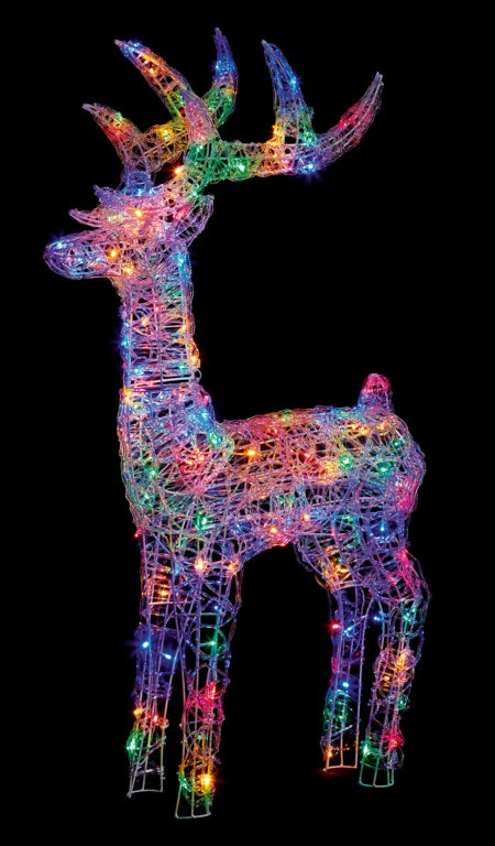 Premier Multi Action Lit Reindeer 1.15m 160 Multi Coloured LEDs