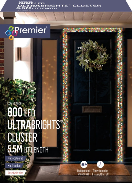 Premier 800 LED Rose Gold Ultra Bright Cluster 5.5m