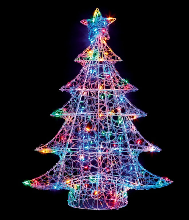 Premier Multi Action Lit Christmas Tree 1m 120 Multi Coloured LEDs